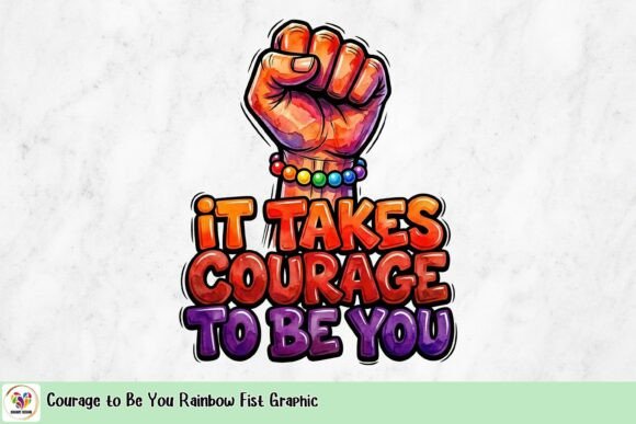 Courage to Be You: A Rainbow Fist Graphic for Bold Voices