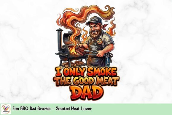 Fun BBQ Dad Graphic: A Smoked Meat Lover's Design Asset