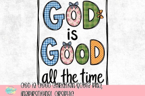 God is Good Christian Quote PNG: A Whimsical Graphic for Creative Projects