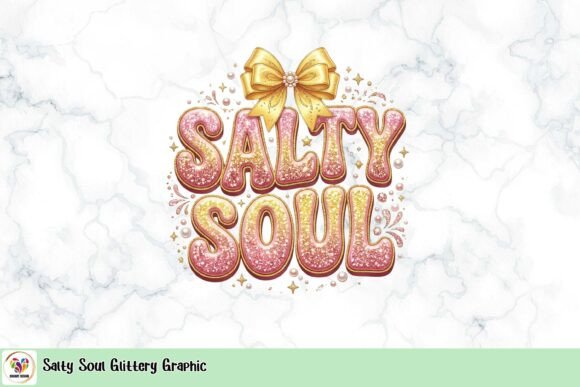 Salty Soul Glittery Graphic: A Coastal Vibe for Your Designs