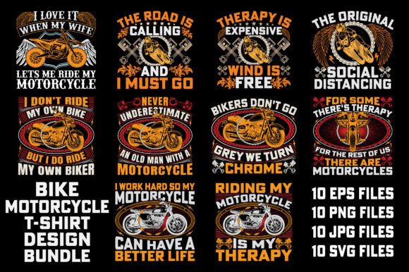 Unlock Your Brand: The Motorcycle T-Shirt Design Bundle Graphic