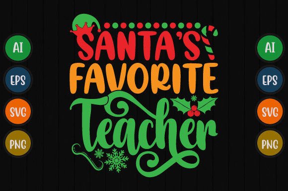 Unwrapping Santa's Favorite Teacher Graphic Design